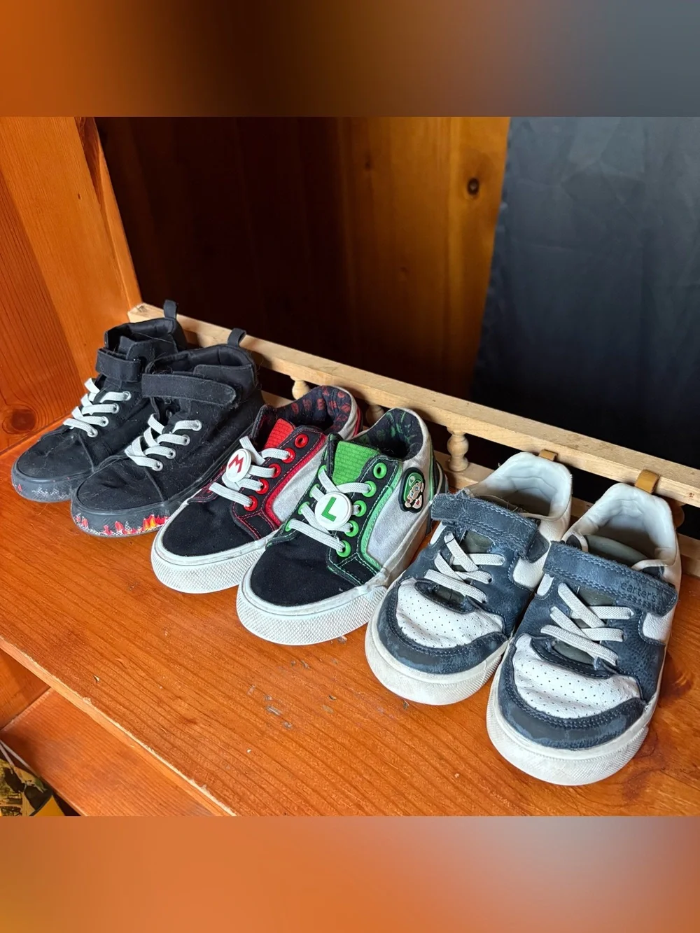Toddler size 10 11 sneakers bundle age 4/5 kids boys unisex high top Mario cart